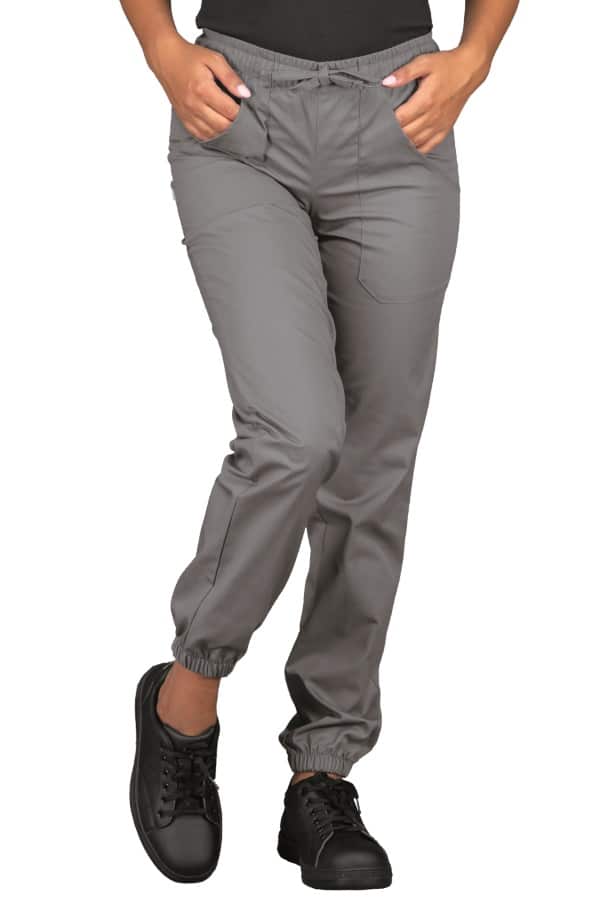 PANTALONE CON ELASTICO GRIGIO| + ELASTICO ALLE CAVIGLIE | ANTIMACCHIA CHE  RESPIRA| UNISEX | SUPER DRY | 130 gr/m2 ISACCO-044312F/ - Dandy Company