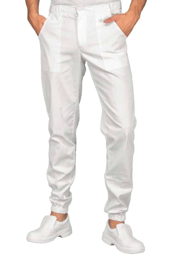 PANTALONE-UOMO-CINTURA-ELASTICA-IN-SPUGNA-TERGISUDORE | BIANCO | RICHMOND |  ELASTICIZZATO | ISACCO| 210gr/m2/064600F - Dandy Company