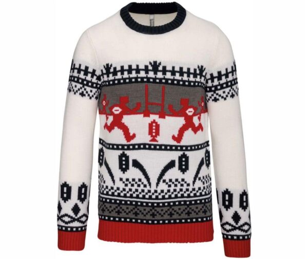 MAGLIONE NATALE ADULTO | UNISEX | MOTIVO RUGBY - Dandy Company